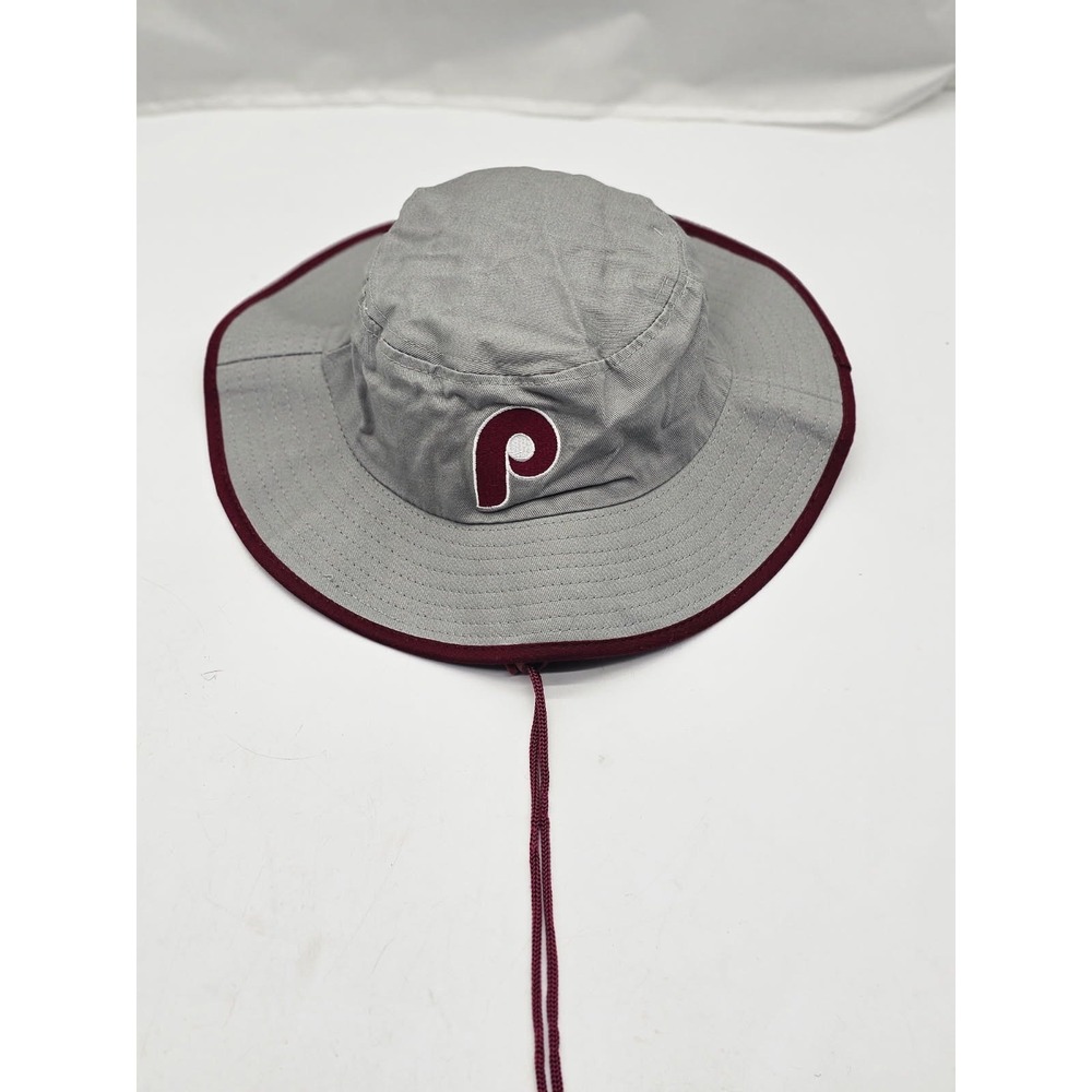 Phillies BWM Global Bucket Hat Men One Size Grey Phillies Chevrolet Boonie Hat - Picture 3 of 5